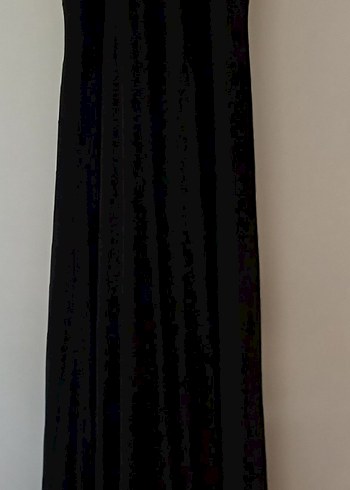 Koyu Altın İşlemeli Uzun Askılı abiye  Elbise - Görsel 2