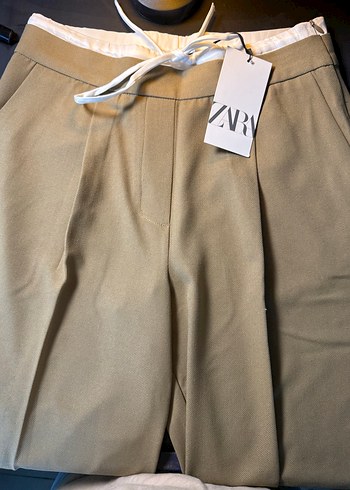 ZARA ÇİFT BEL BANTLI WİDE LEG PANTOLON