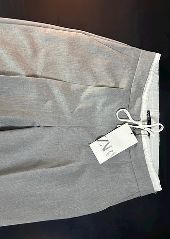 l Beden ZARA ÇİFT BEL BANTLI WİDE LEG PANTOLON