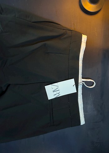 xs Beden siyah Renk ZARA ÇİFT BEL BANTLI WİDE LEG PANTOLON
