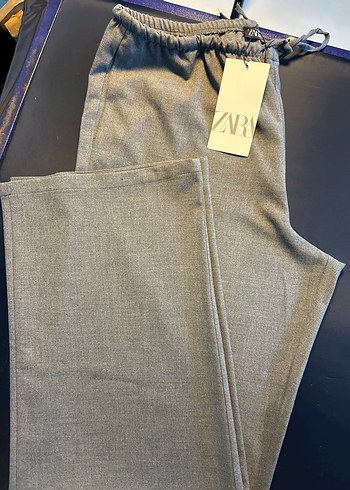 Zara ZARA DÖKÜMLÜ YÜKSEK BEL PALAZZO PANTOLON