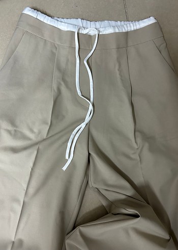 s Beden Zara çift bel bantlı wide leg pantolom