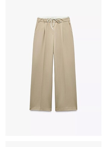 ZARA ÇİFT BEL BANTLI WİDE LEG PANTOLON