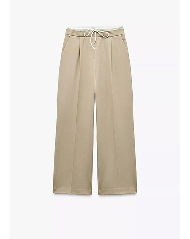 ZARA ÇİFT BEL BANTLI WİDE LEG PANTOLON