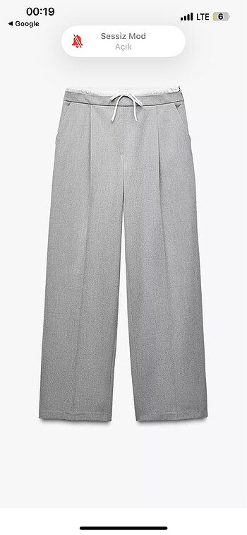 ZARA ÇİFT BEL BANTLI WİDE LEG PANTOLON