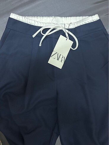 Zara ZARA ÇİFT BEL BANTLI WİDE LEG PANTOLON