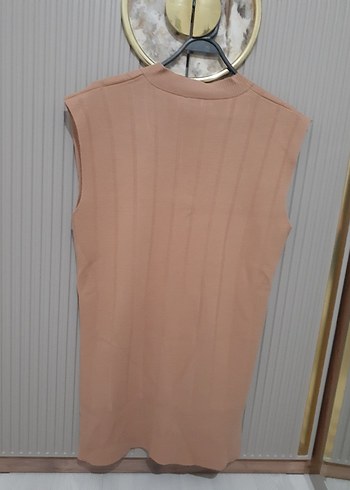 Bej V Yaka Kadın Triko Süveter - Görsel 3