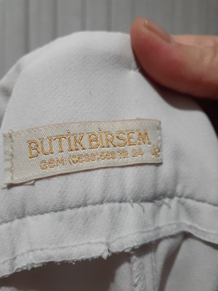 beyaz  Fit Kadın Kumaş Pantolon - Görsel 3