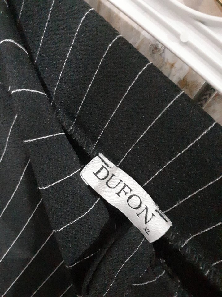 Çizgili Pilili Kadın Kumaş Pantolon - Görsel 3