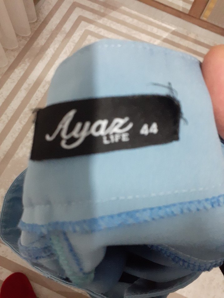 Düğmeli Mavi Kadın Denim Pantolon - Görsel 3