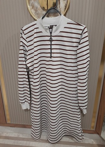 Uzun Kollu Çizgili Kadın Tunik - Görsel 3