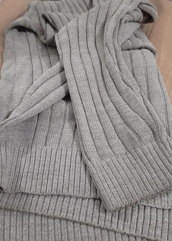 Gri Uzun Kollu Örgü  Triko - Görsel 4