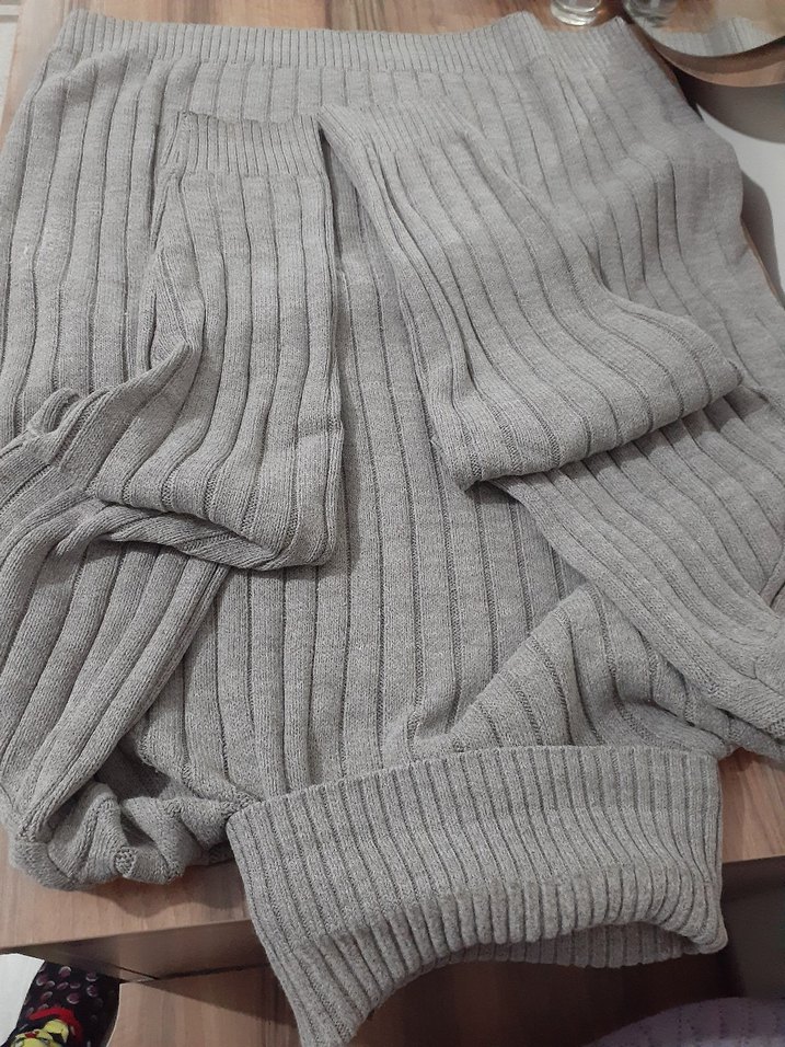 Gri Uzun Kollu Örgü  Triko - Görsel 3