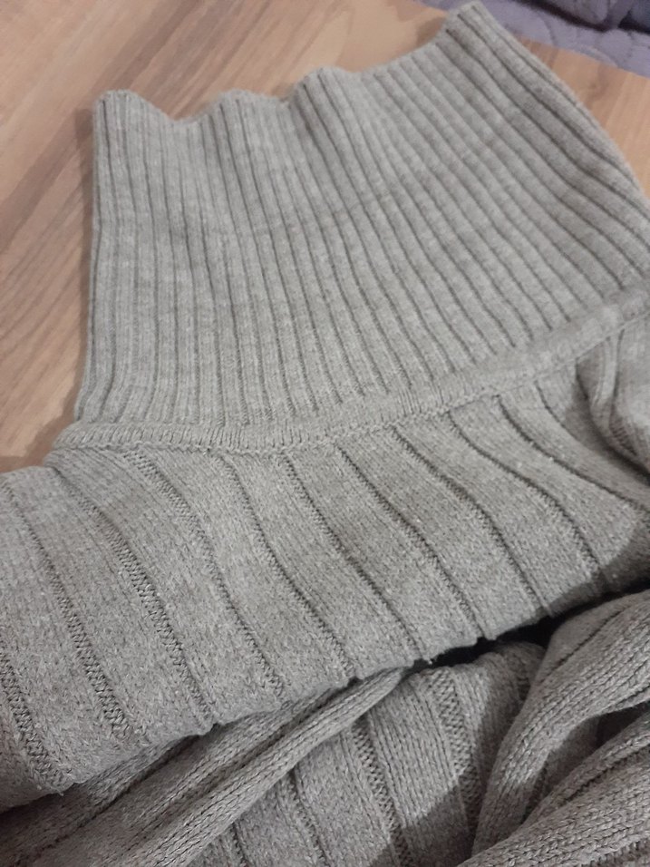 Gri Uzun Kollu Örgü  Triko - Görsel 5