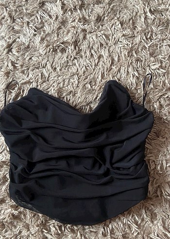 Siyah Drapeli Kadın Bustiyer - Görsel 2