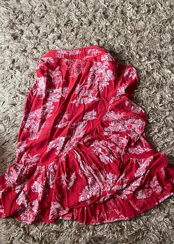 Kırmızı Desenli Uzun Hamile Etek - Görsel 2