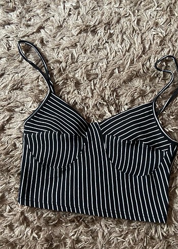 Çizgili Mini Askılı Büstiyer - Görsel 2