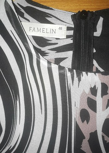 Famelin Uzun Zebra Desenli Bohem Elbise