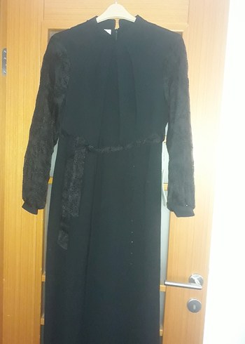 Uzun Siyah Gotik Kadın Elbise