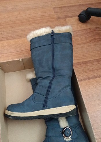 Mavi Süet Kadın çizme - Görsel 3