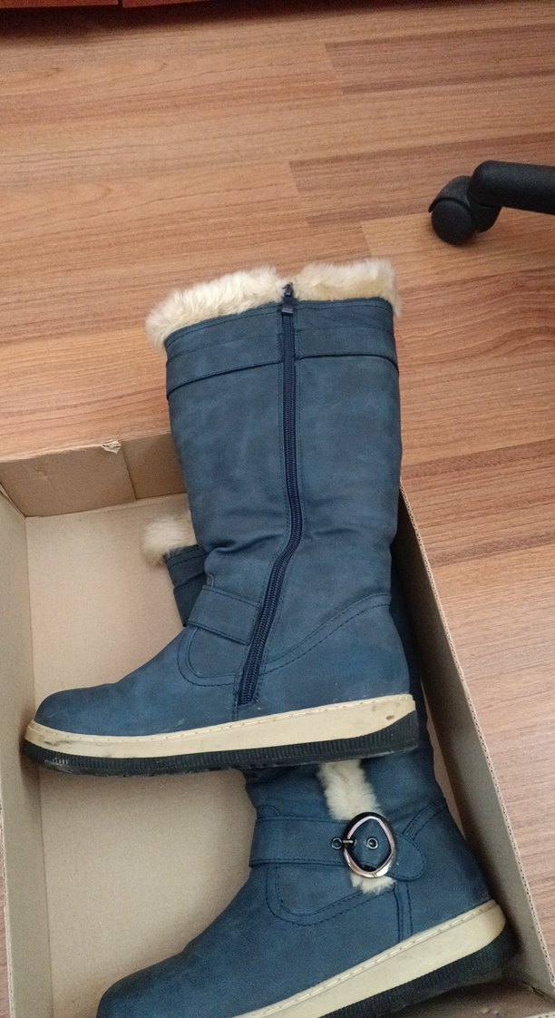 Mavi Süet Kadın çizme - Görsel 3