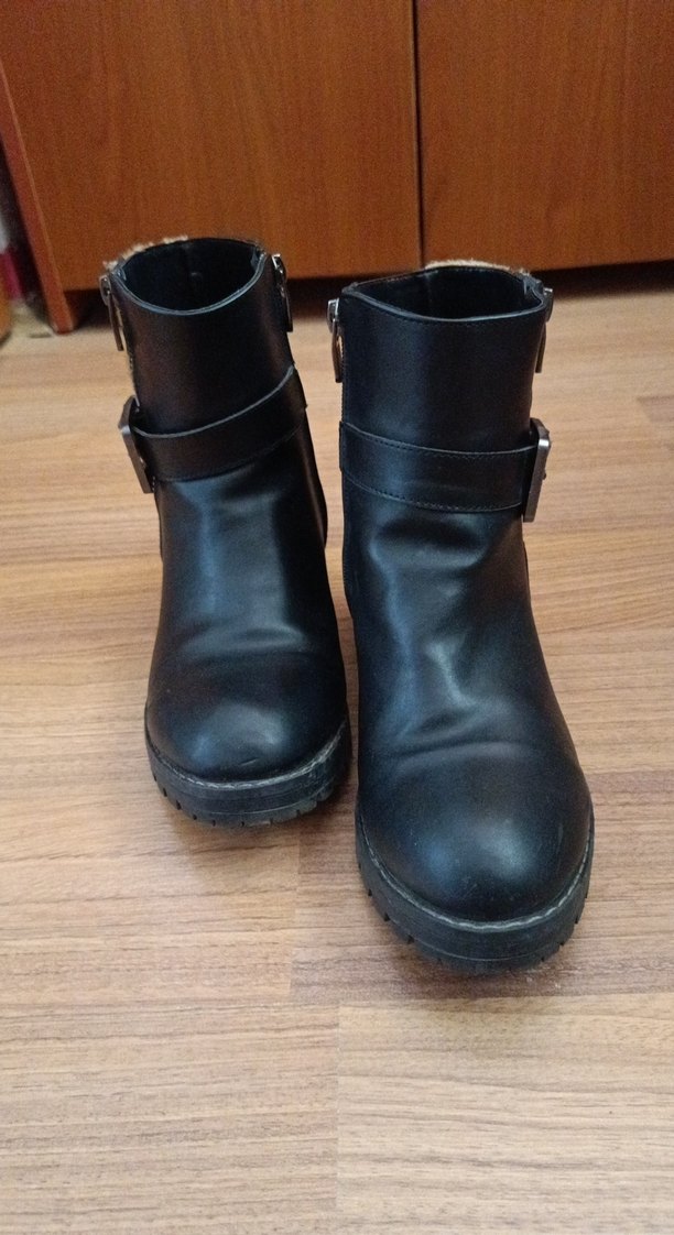 Kahverengi Leopar Desenli Tokalı Deri Bot - Görsel 3