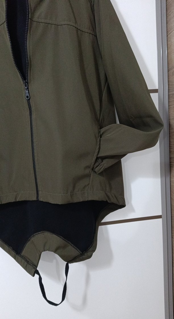 Haki renk Fermuarlı Kadın Yağmurluk Streetwear Ceket - Görsel 3