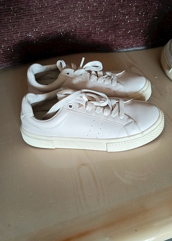 Pull and Bear Krem Kadın Spor Ayakkabı - Görsel 7