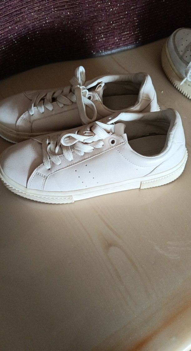 Pull and Bear Krem Kadın Spor Ayakkabı - Görsel 5