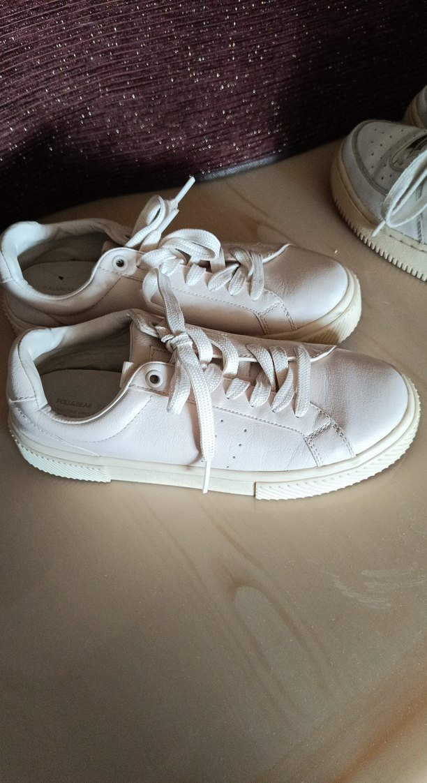 Pull and Bear Krem Kadın Spor Ayakkabı - Görsel 3