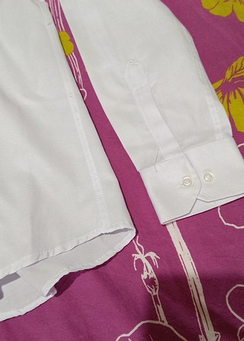 Düğmeli Beyaz Erkek Gömlek - Görsel 4