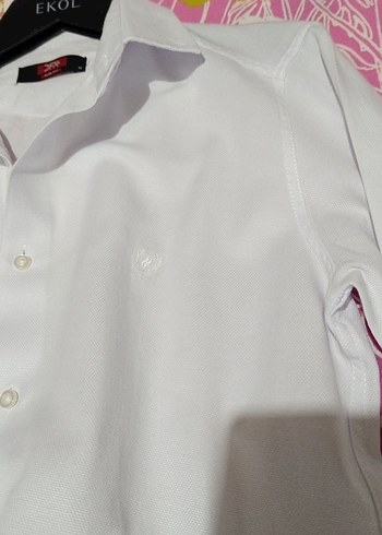 Düğmeli Beyaz Erkek Gömlek - Görsel 3