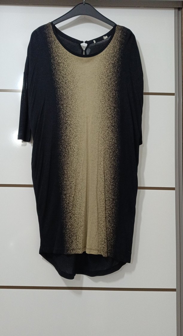 Önü Renk Geçişli Siyah Kadın Tunik veya elbise - Görsel 2