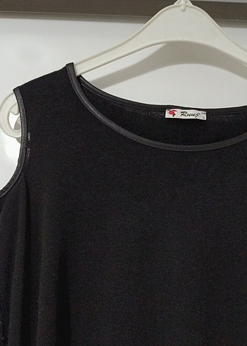 Uzun Kollu Omuzları açık Payetli Gotik Triko Tunik - Görsel 5