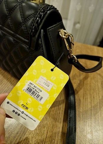 Siyah Deri Kapitone Kadın Çanta - Görsel 6