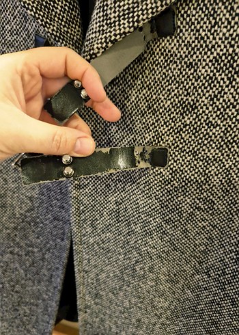 Kürk Yakalı Gri Kadın Kaban - Görsel 8