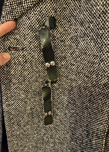 Kürk Yakalı Gri Kadın Kaban - Görsel 9