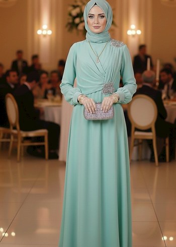 40 beden tesettür abiye - Görsel 4