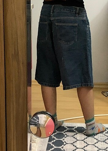 30 Beden gri Renk ????VİNTAGE DİZ BOYU BAGGY ŞORT Y2K????
