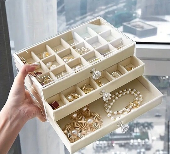 Bej rengi Vintage Takı organizatörü