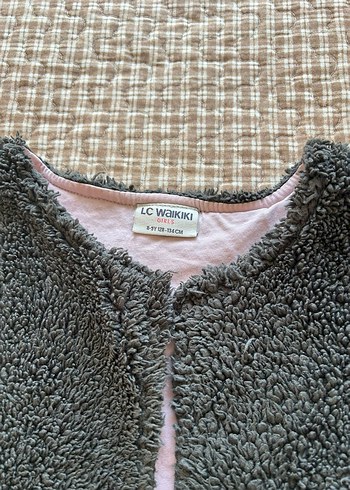 Kız Çocuk Gri Kürklü Kolsuz Yelek - Görsel 4