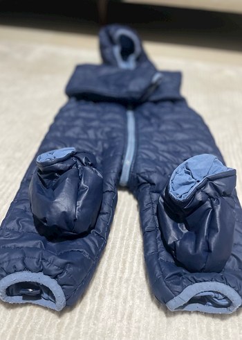 Fermuarlı Mavi Bebek Tulumu - Görsel 4