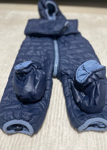 Fermuarlı Mavi Bebek Tulumu - Görsel 3