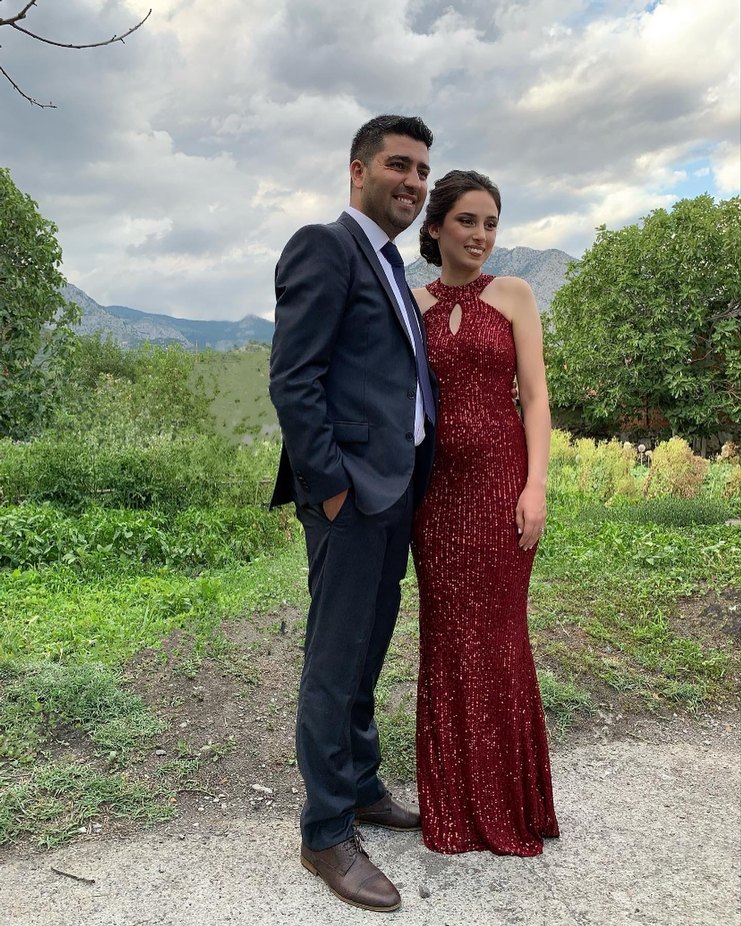 Bordo Payetli Uzun Abiye Elbise - Görsel 4