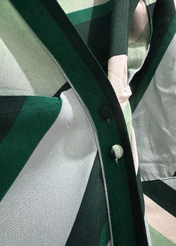 Yeşil Desenli Uzun Elbise - Görsel 3