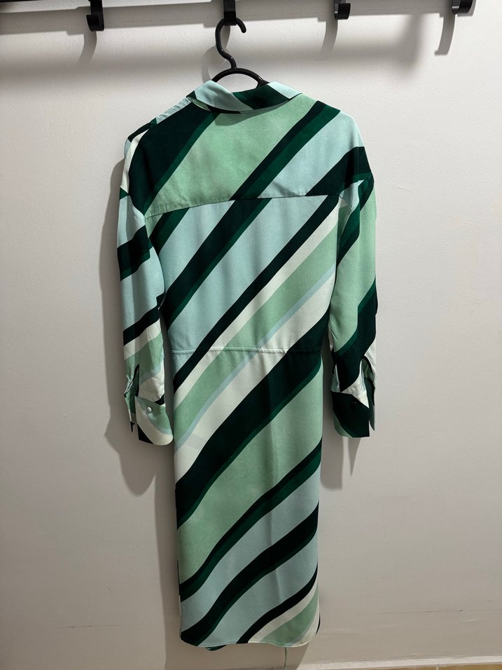 Yeşil Desenli Uzun Elbise - Görsel 2