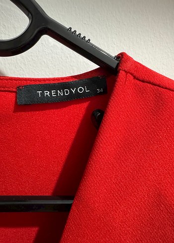 Kırmızı V Yakalı Korseli Uzun Kollu Mini Elbise - Görsel 4