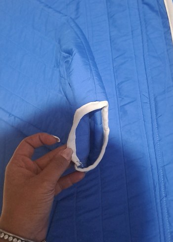 40 Beden mavi Renk Kapüşonlu Mavi Kadın Mevsimlik