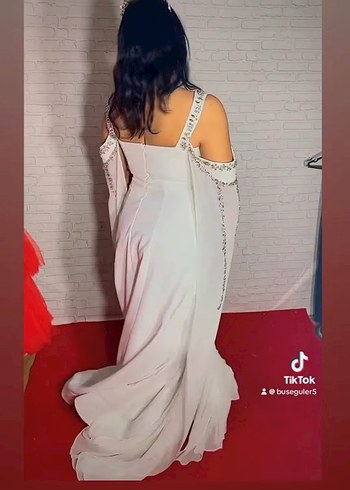 İşlemeli Straplez Uzun Gelinlik - Görsel 5