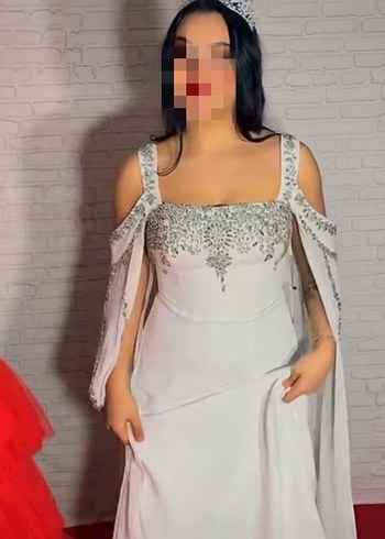 İşlemeli Straplez Uzun Gelinlik - Görsel 2